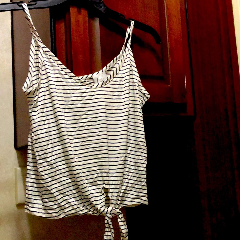 Striped tank top spaghetti straps